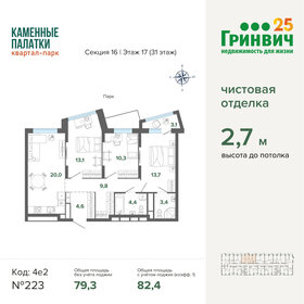 82,5 м², 3-комнатная квартира 12 743 160 ₽ - изображение 14