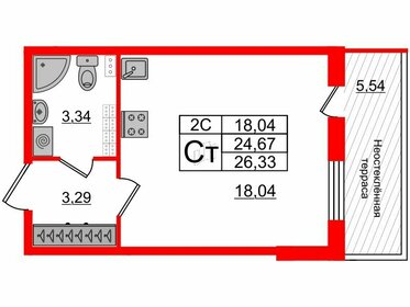 24,7 м², квартира-студия 4 800 128 ₽ - изображение 43