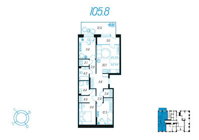 99,6 м², 3-комнатная квартира 14 900 000 ₽ - изображение 69