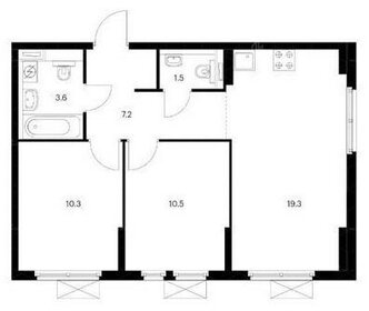 Квартира 52,4 м², 2-комнатная - изображение 1