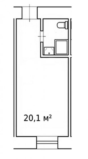 20,1 м², апартаменты-студия 6 749 000 ₽ - изображение 1