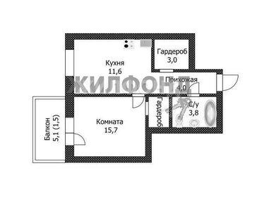 Квартира 37,6 м², 2-комнатная - изображение 1