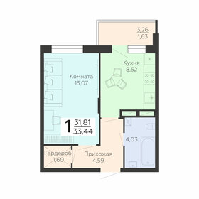 33,5 м², 1-комнатная квартира 3 219 840 ₽ - изображение 7