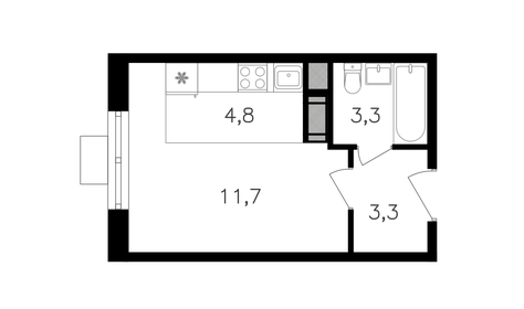 Квартира 23,1 м², студия - изображение 1