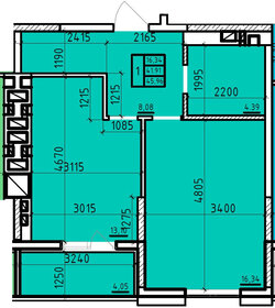 Квартира 46 м², 1-комнатная - изображение 1