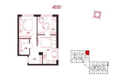45,2 м², 2-комнатная квартира 4 050 000 ₽ - изображение 80