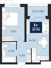 Квартира 37,8 м², 1-комнатная - изображение 1