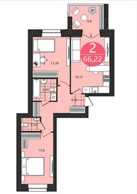 Квартира 66,2 м², 2-комнатная - изображение 1