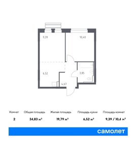 Квартира 34,8 м², 1-комнатная - изображение 1