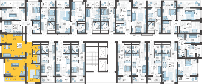 71 м², 3-комнатная квартира 16 000 000 ₽ - изображение 118