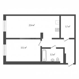 Квартира 57,6 м², 1-комнатная - изображение 1