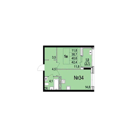 34,1 м², 1-комнатная квартира 4 450 000 ₽ - изображение 40