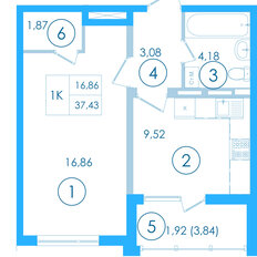 Квартира 37,4 м², 1-комнатная - изображение 2