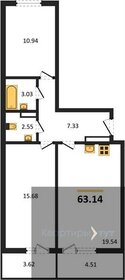 Квартира 63,1 м², 2-комнатная - изображение 1