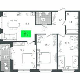 82,1 м², 3-комнатная квартира 8 770 000 ₽ - изображение 14