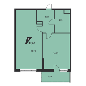 47,4 м², 1-комнатная квартира 7 057 885 ₽ - изображение 33