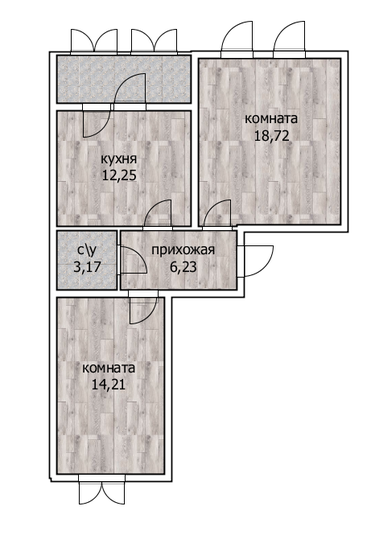 56,3 м², 2-комнатная квартира 4 800 000 ₽ - изображение 1