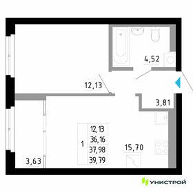 39,8 м², 1-комнатная квартира 6 300 000 ₽ - изображение 41