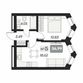 37 м², 1-комнатные апартаменты 6 850 000 ₽ - изображение 20