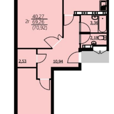 Квартира 70,9 м², 2-комнатная - изображение 1