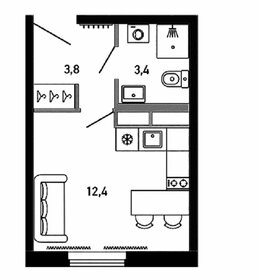 Квартира 19,6 м², студия - изображение 1