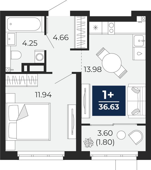 36,6 м², 1-комнатная квартира 5 340 000 ₽ - изображение 18