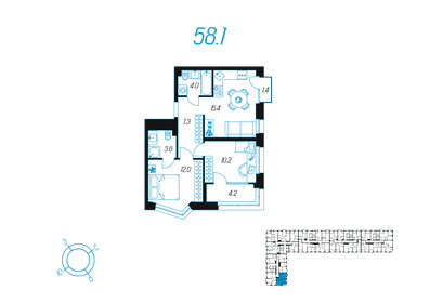 60,2 м², 3-комнатная квартира 6 300 000 ₽ - изображение 79