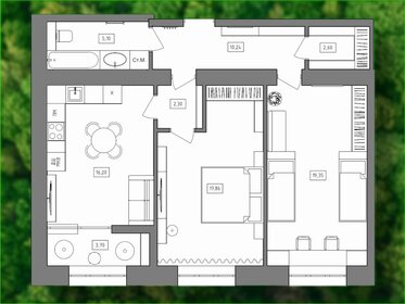 Квартира 76,1 м², 2-комнатная - изображение 1