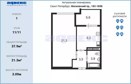 40,6 м², 1-комнатная квартира 11 500 000 ₽ - изображение 99