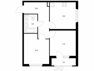 Квартира 52,8 м², 2-комнатная - изображение 1