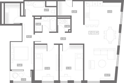 202,4 м², 3-комнатная квартира 55 657 248 ₽ - изображение 75