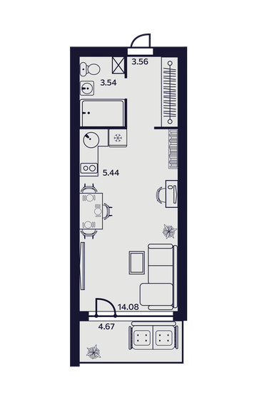 31,3 м², 1-комнатные апартаменты 6 367 515 ₽ - изображение 1