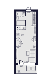 Квартира 31,3 м², 1-комнатные - изображение 1