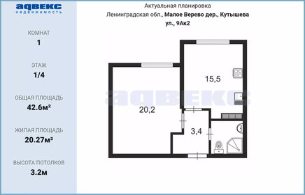 40,6 м², 1-комнатная квартира 5 900 000 ₽ - изображение 14