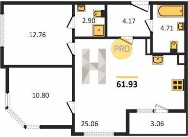 Квартира 61,9 м², 2-комнатная - изображение 1