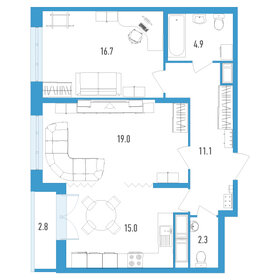 Квартира 70,4 м², 2-комнатная - изображение 1