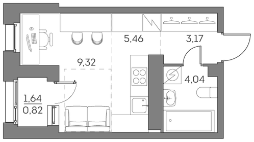 21 м², квартира-студия 9 800 000 ₽ - изображение 99