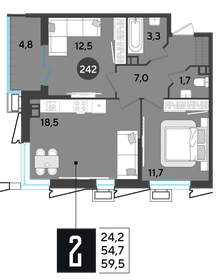 59,9 м², 3-комнатная квартира 7 300 000 ₽ - изображение 13