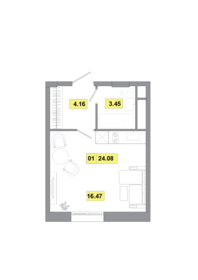 Квартира 24,1 м², 1-комнатная - изображение 1