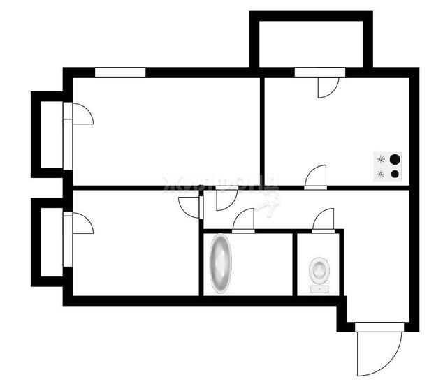 48,7 м², 2-комнатная квартира 9 750 000 ₽ - изображение 1