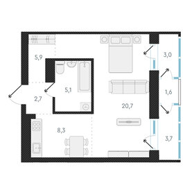 37,5 м², 1-комнатная квартира 5 990 000 ₽ - изображение 112