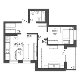 66 м², 2-комнатная квартира 7 210 000 ₽ - изображение 17