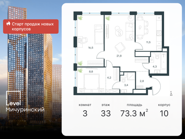 73,2 м², 3-комнатная квартира 37 846 108 ₽ - изображение 28