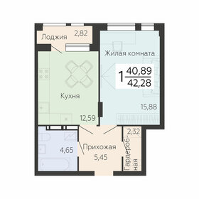 Квартира 42,3 м², 1-комнатная - изображение 1