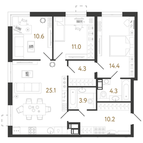 83,8 м², 3-комнатная квартира 23 432 692 ₽ - изображение 21