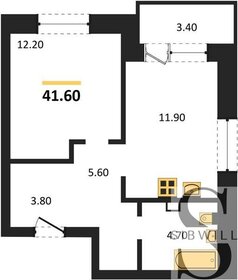 Квартира 41,6 м², 1-комнатная - изображение 1