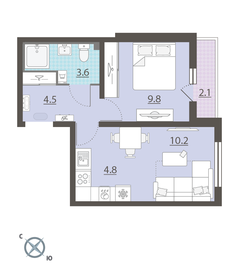 45,1 м², 1-комнатная квартира 4 390 000 ₽ - изображение 32