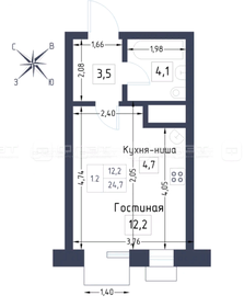 Квартира 24,7 м², студия - изображение 2