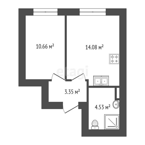 32,6 м², 1-комнатная квартира 8 200 000 ₽ - изображение 1