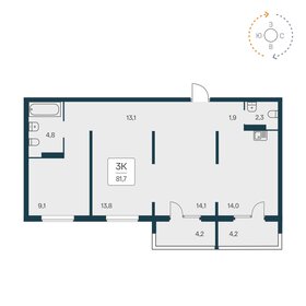73,9 м², 3-комнатная квартира 9 200 000 ₽ - изображение 21